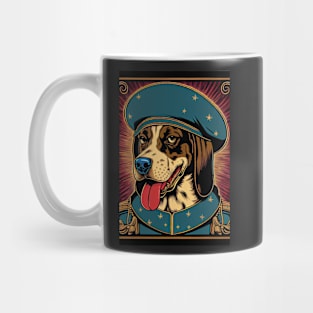 Psychedelic dog  in uniform Mug